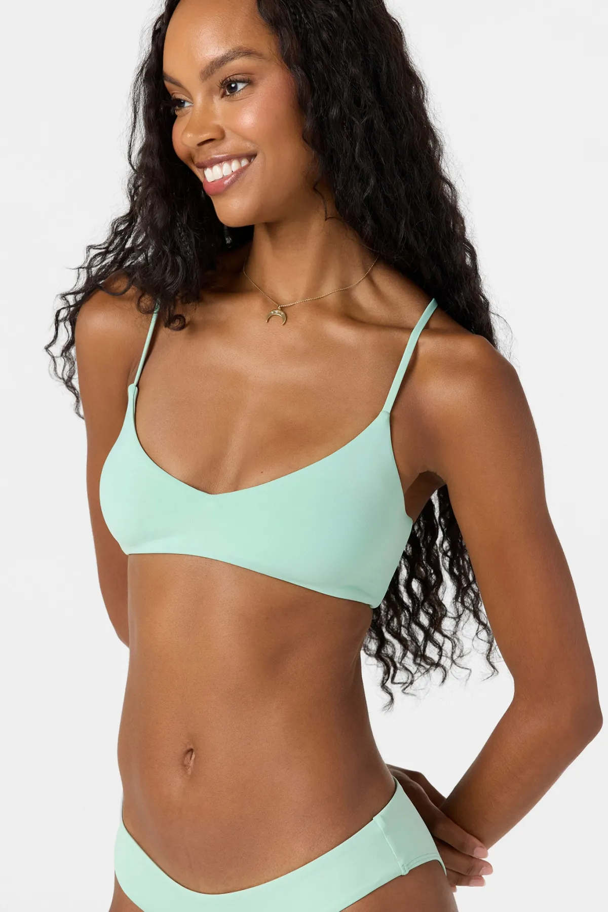 Bikini Tops^O'Neill Saltwater Solids Huntington Bralette Top - | opal