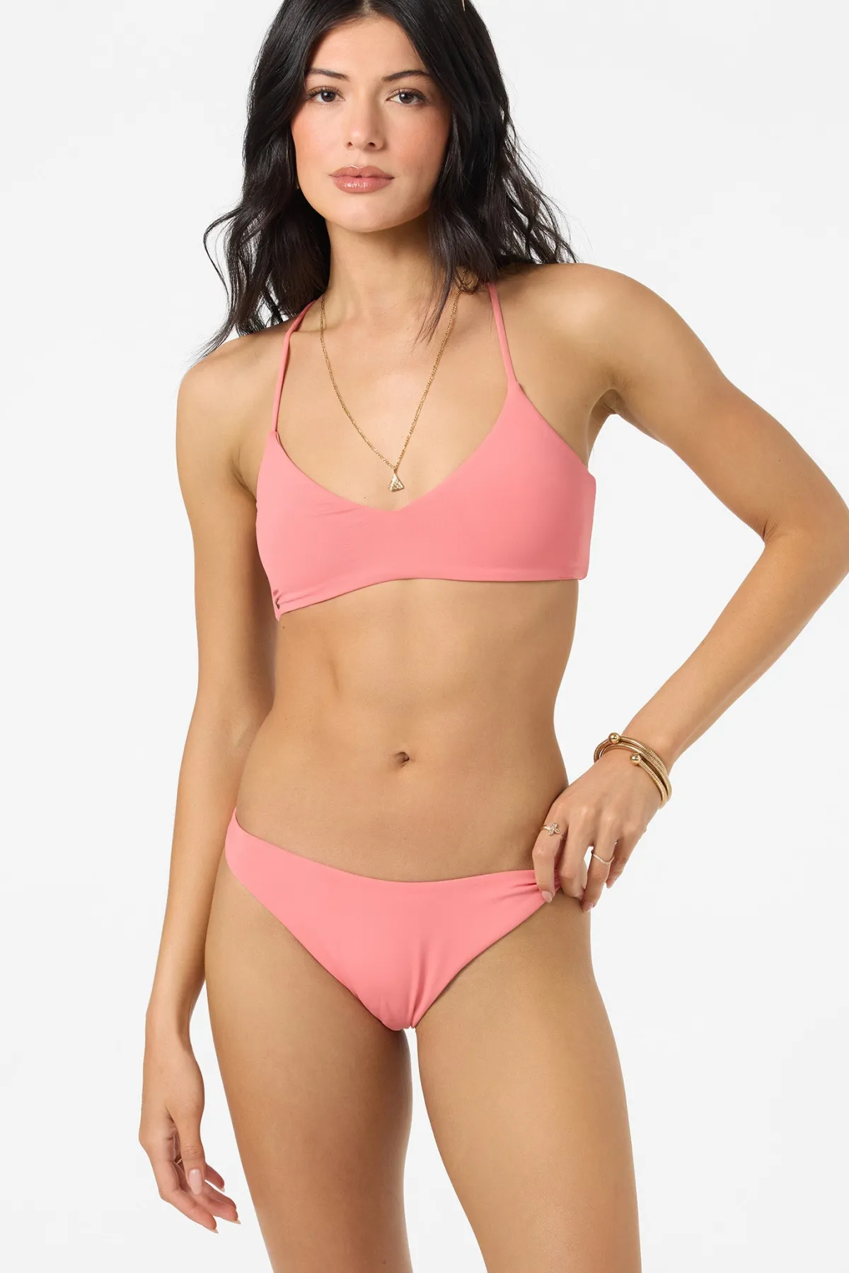 Saltwater Solids Swim|New Arrivals^O'Neill Saltwater Solids Huntington Bralette Top shell pink