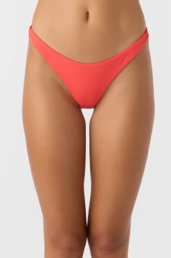 Bikini Bottoms^O'Neill Saltwater Solids Rib Hermosa Skimpy Bottoms - | cayenne