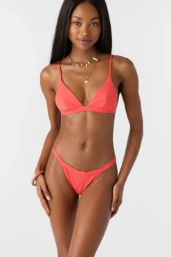 Bikini Tops^O'Neill Saltwater Solids Rib Seaside Triangle Top - | cayenne
