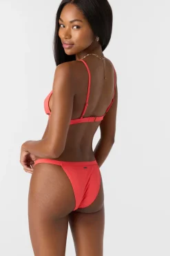 Bikini Tops^O'Neill Saltwater Solids Rib Seaside Triangle Top - | cayenne