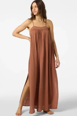 New Arrivals|Saltwater Solids Swim^O'Neill Saltwater Solids Sai Maxi Cover-Up Dress - | carob brown