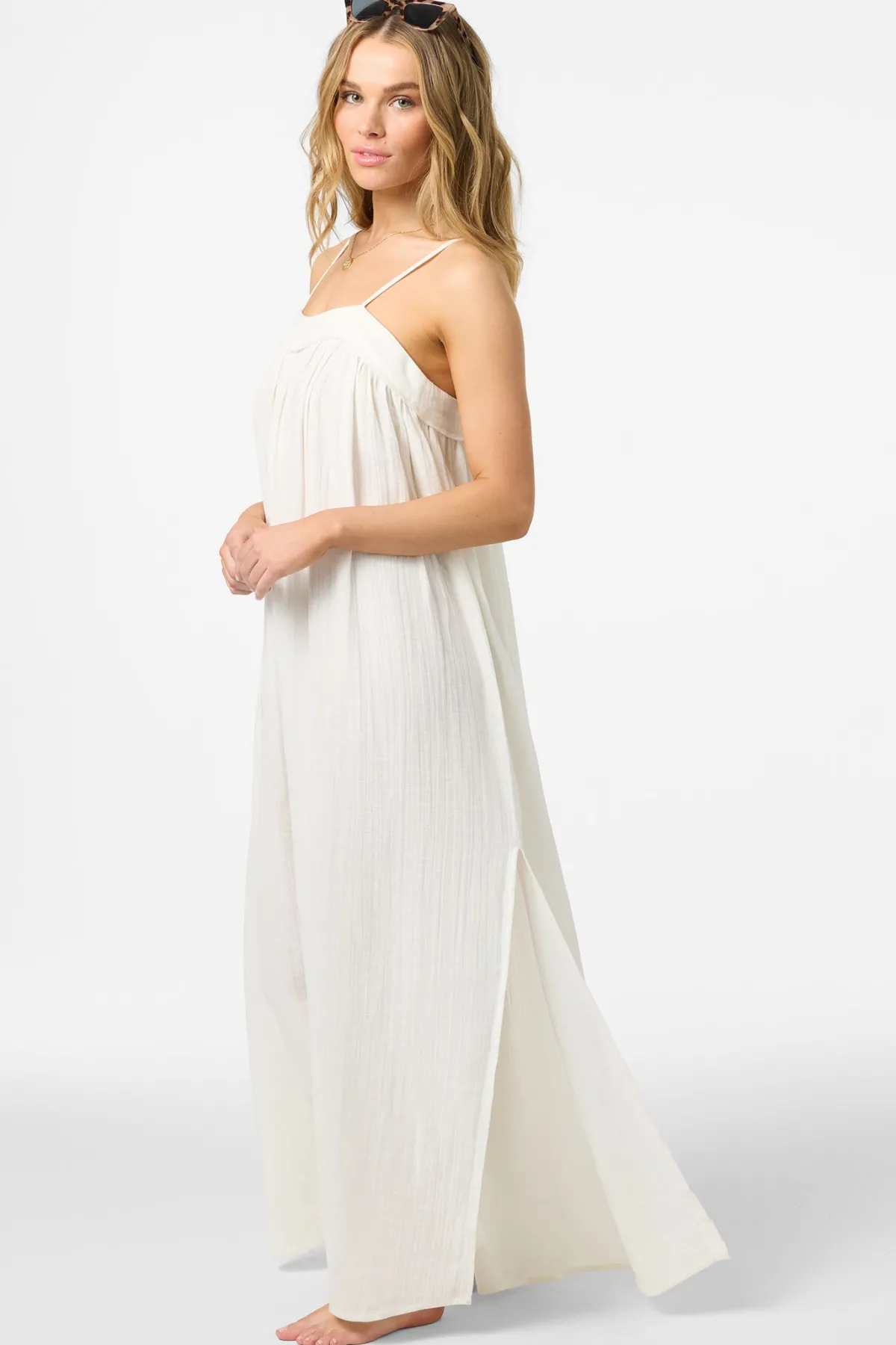 New Arrivals|Saltwater Solids Swim^O'Neill Saltwater Solids Sai Maxi Cover-Up Dress - | white