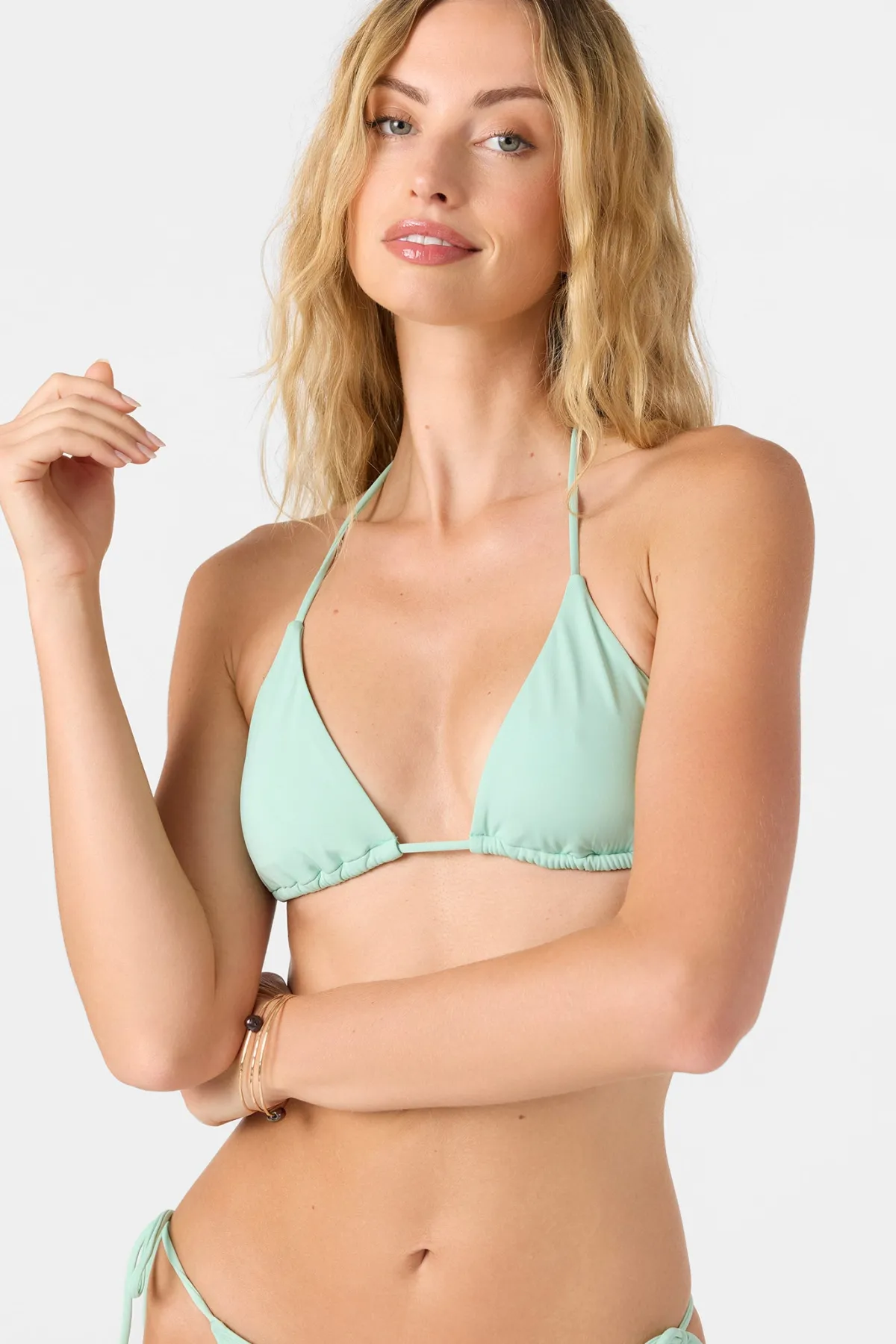 Bikini Tops^O'Neill Saltwater Solids Venice Triangle Top - | opal