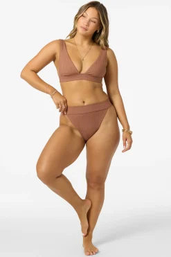 Bikini Tops^O'Neill Shorebreak Rib Cancun Bralette Top - | carob brown