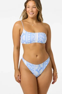 New Arrivals|Bikini Tops^O'Neill Surf Abstract Seal Beach One Shoulder Bandeau Top - | azurine