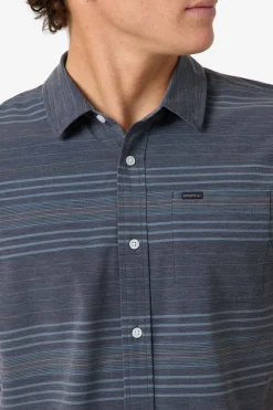 Best Sellers^O'Neill TRVLR UPF Traverse Stripe Standard Fit Shirt black