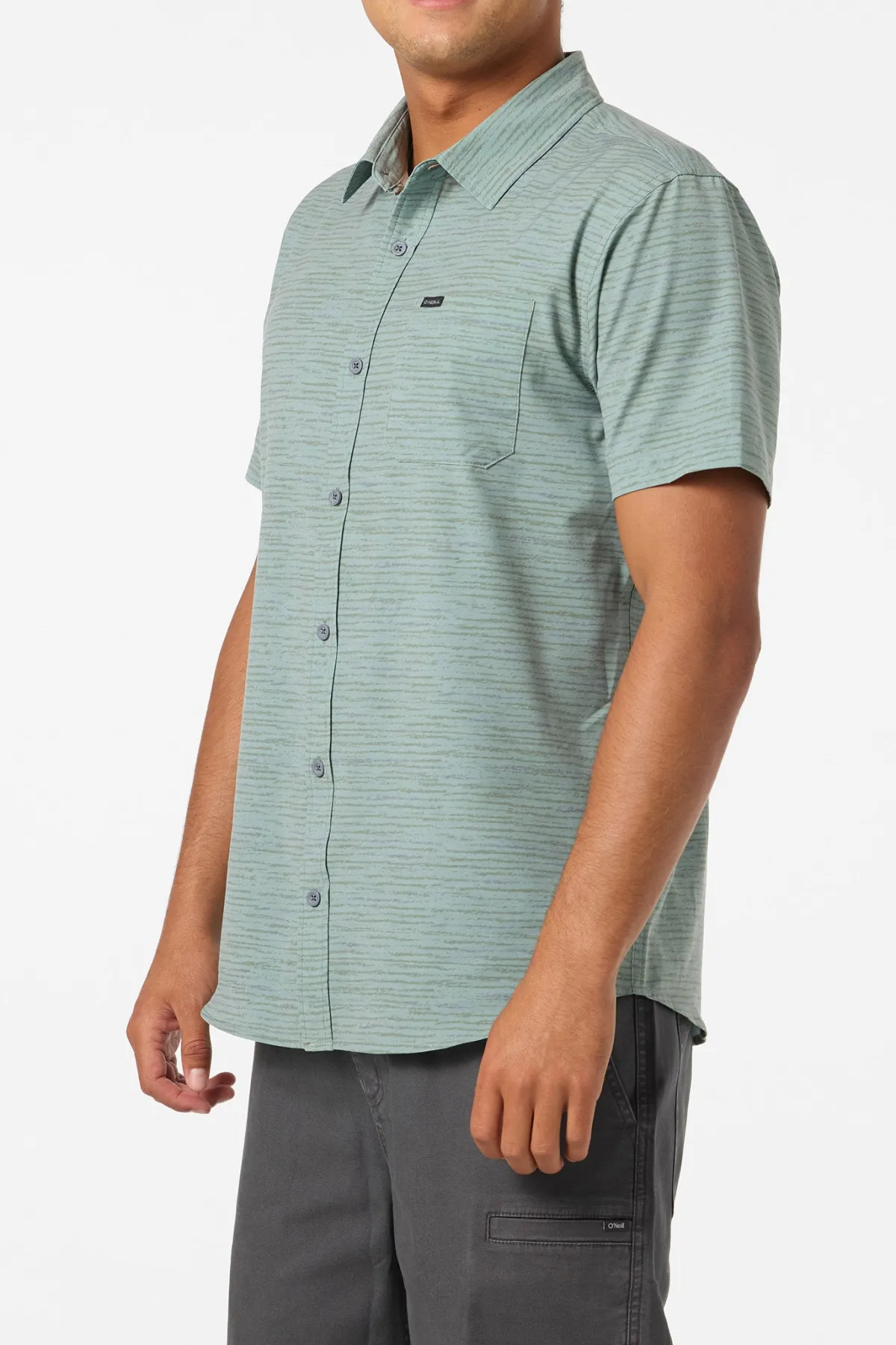 New Arrivals^O'Neill TRVLR UPF Traverse Stripe Standard Fit Shirt sage