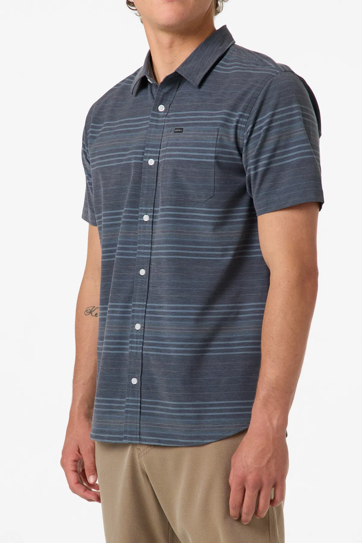 New Arrivals|Trvlr Series^O'Neill TRVLR Upf Traverse Stripe Standard Fit Shirt - | black