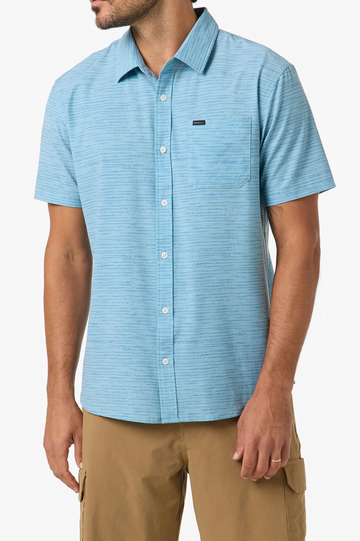 New Arrivals|Trvlr Series^O'Neill TRVLR Upf Traverse Stripe Standard Woven Shirt Standard Fit Shirt - | stone blue