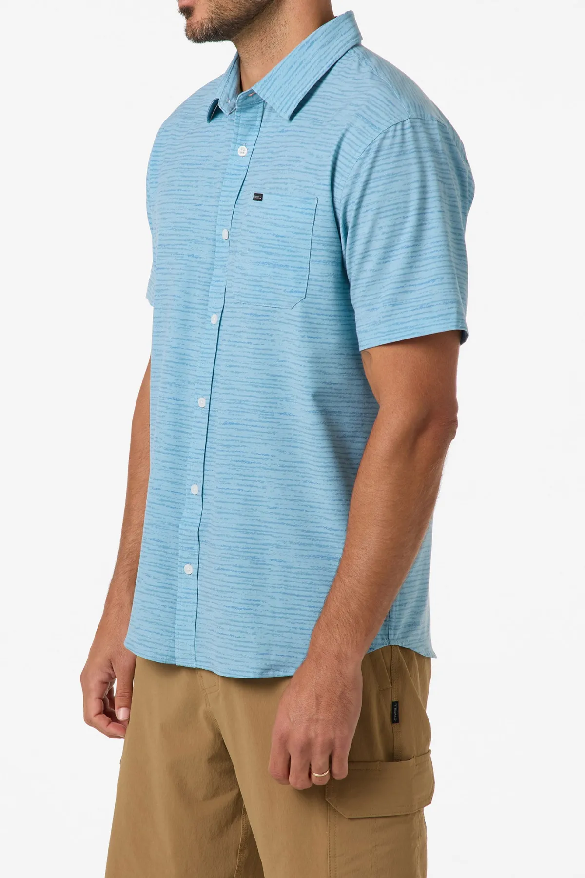 New Arrivals|Trvlr Series^O'Neill TRVLR Upf Traverse Stripe Standard Woven Shirt Standard Fit Shirt - | stone blue