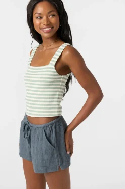 Tops^O'Neill Vanessa Stripe Sleeveless Top - | seafoam