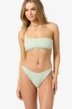 Bikini Tops^O'Neill Willow Weave Seal Beach One Shoulder Bandeau Top - | green lily