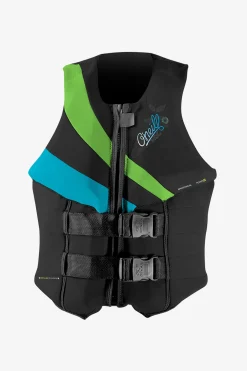 Wake-Waterski Vests^O'Neill Women's Siren Uscg Life Vest - | blk/dayglo/turq